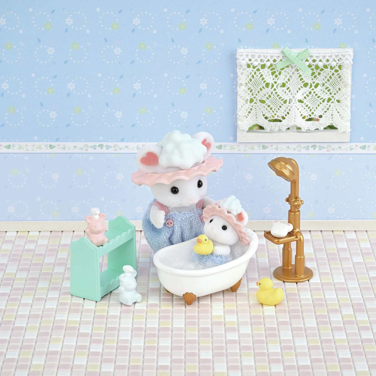 Sylvanian Families Bath Time Bubble Siblings Playset