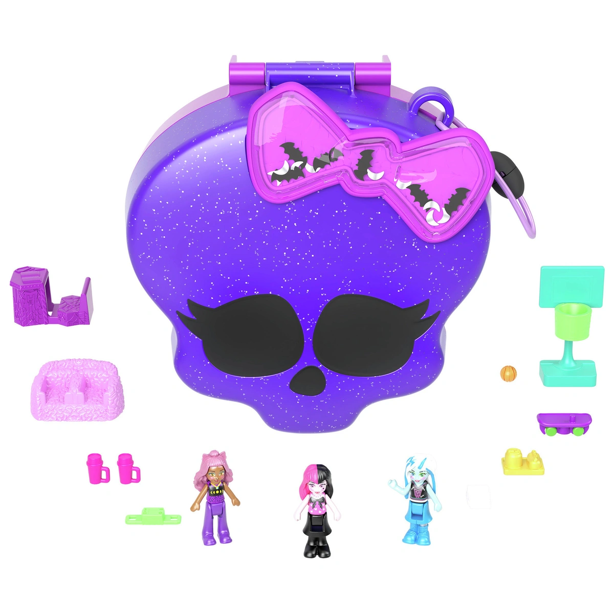 Polly Pocket Monster High Playset and 3 Micro Dolls