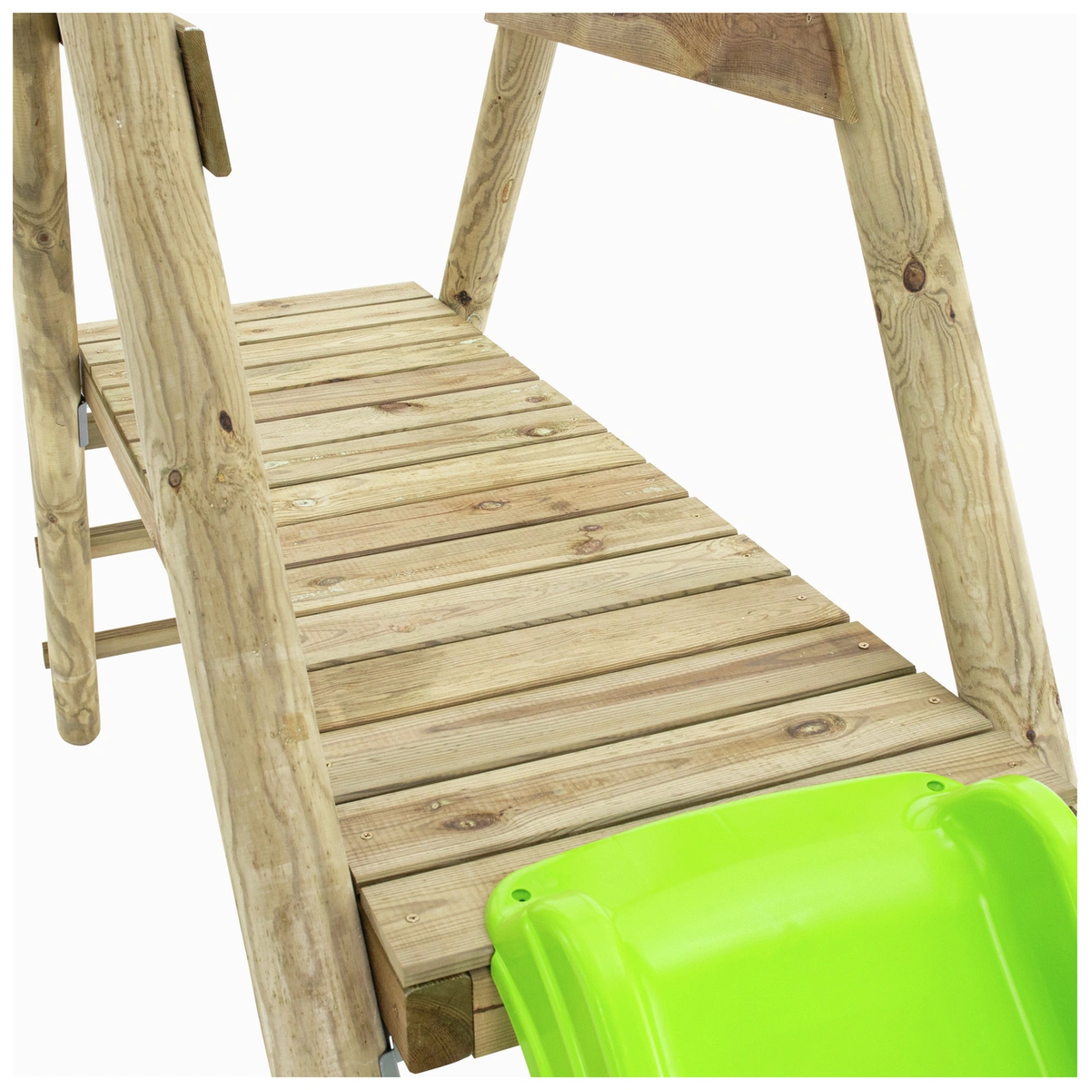 TP Wooden Double Swing Set, Glider, and Slide