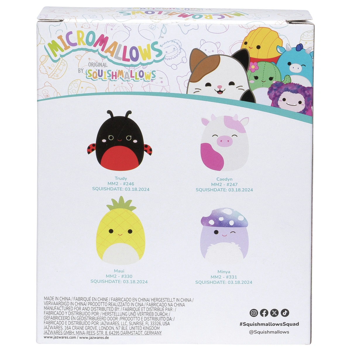 Squishmallow Micro Plush-Pack of 4