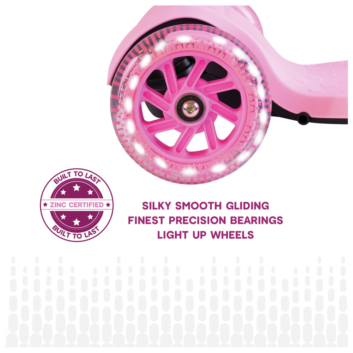 Zinc Flyte Kids Foldable 3 Wheel Scooter - Pink