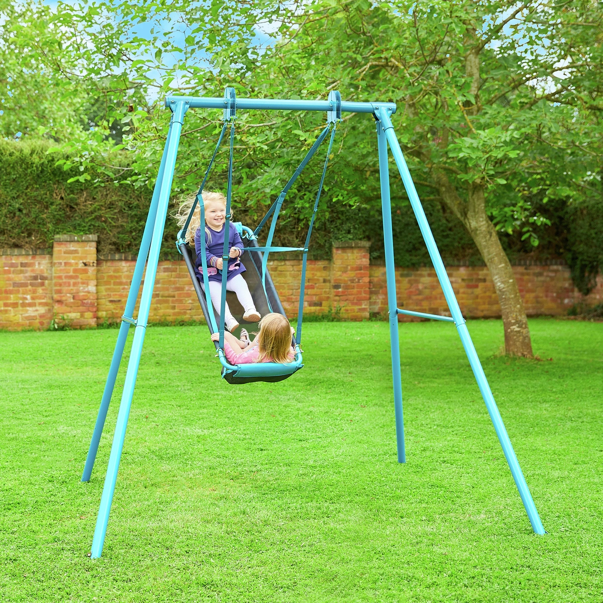 TP Blue Metal Swing Set with Pirate Boat