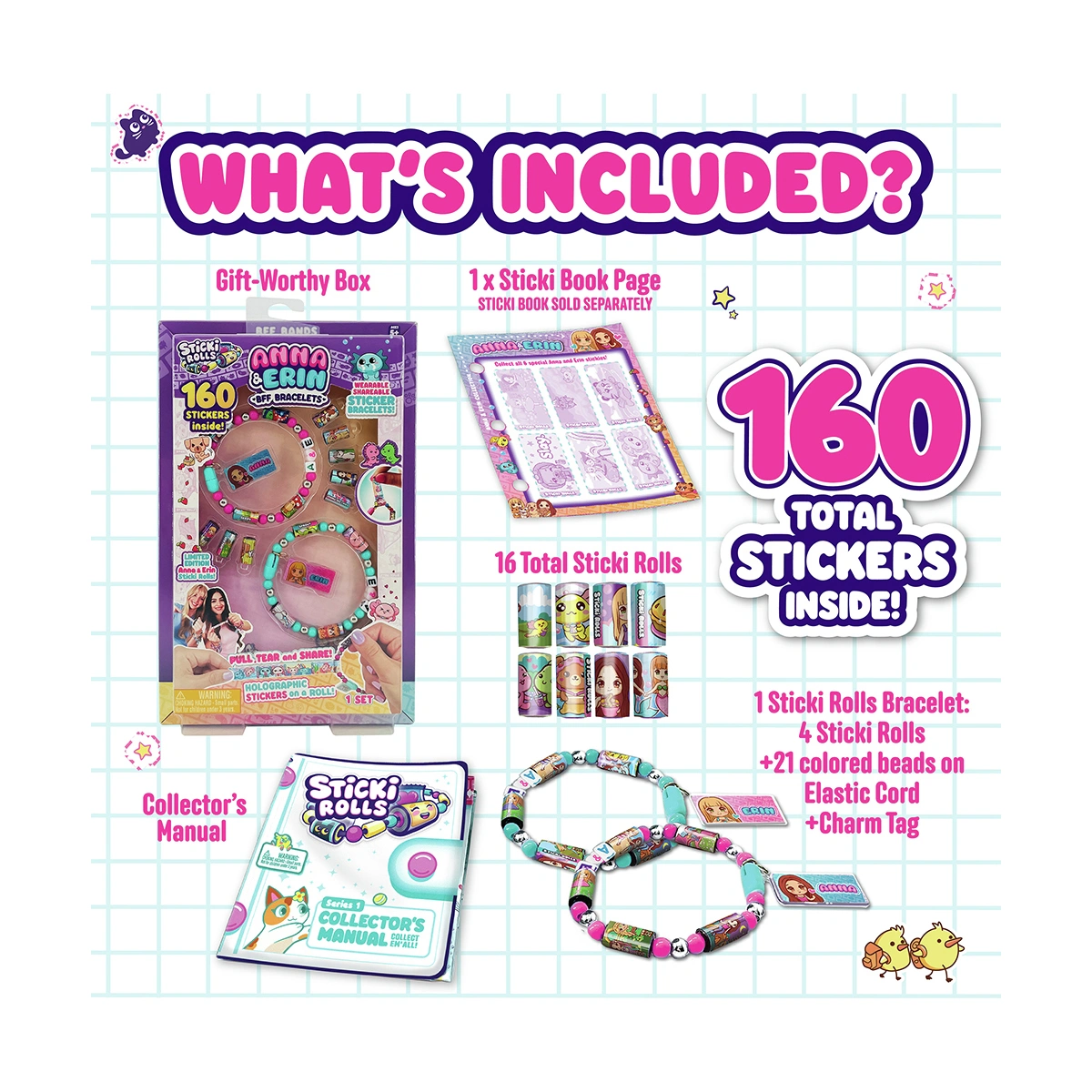 Sticki Rolls Anna & Erin BFF Bracelet Pack