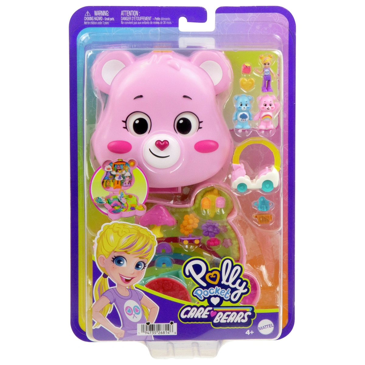 Polly Pocket x Care Bears Dolls & Playset with Toy Car