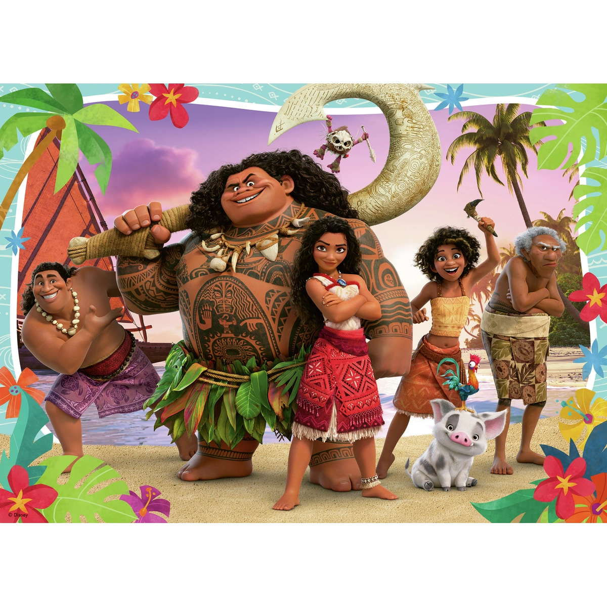 Disney Moana 2 Bumper 4 x100 Pieces Puzzle