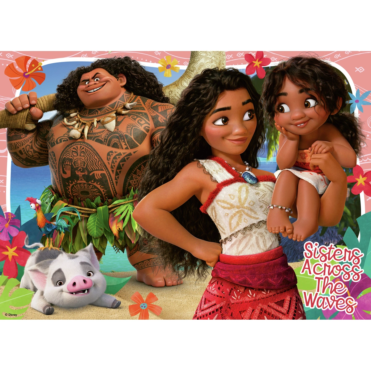 Disney Moana 2 Bumper 4 x100 Pieces Puzzle