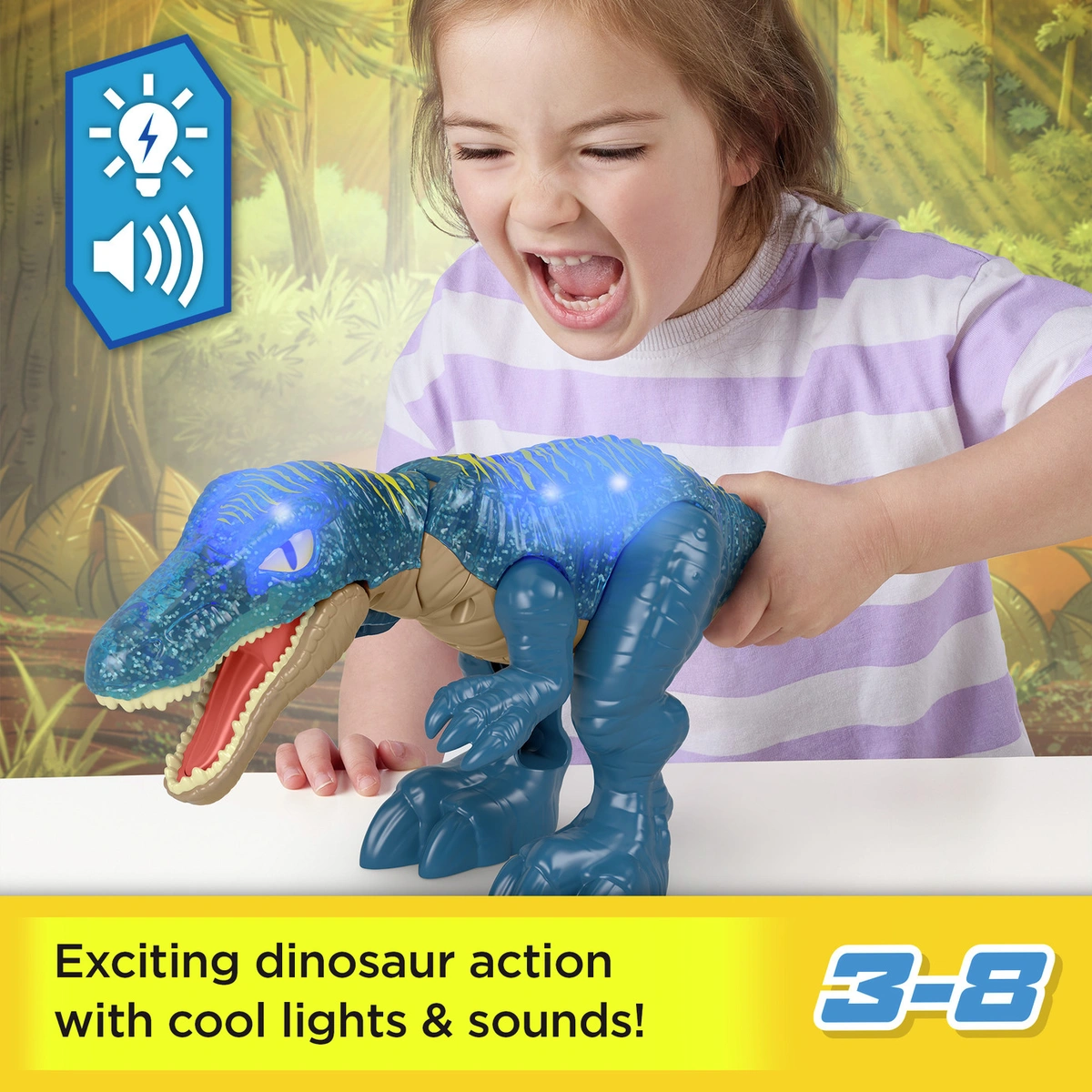 Imaginext Jurassic World Growl & Glow Baryonyx Dinosaur Toy