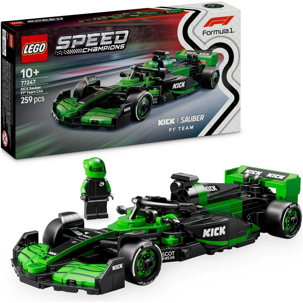 LEGO Speed Champions KICK Sauber F1 Team C44 Race Car 77247
