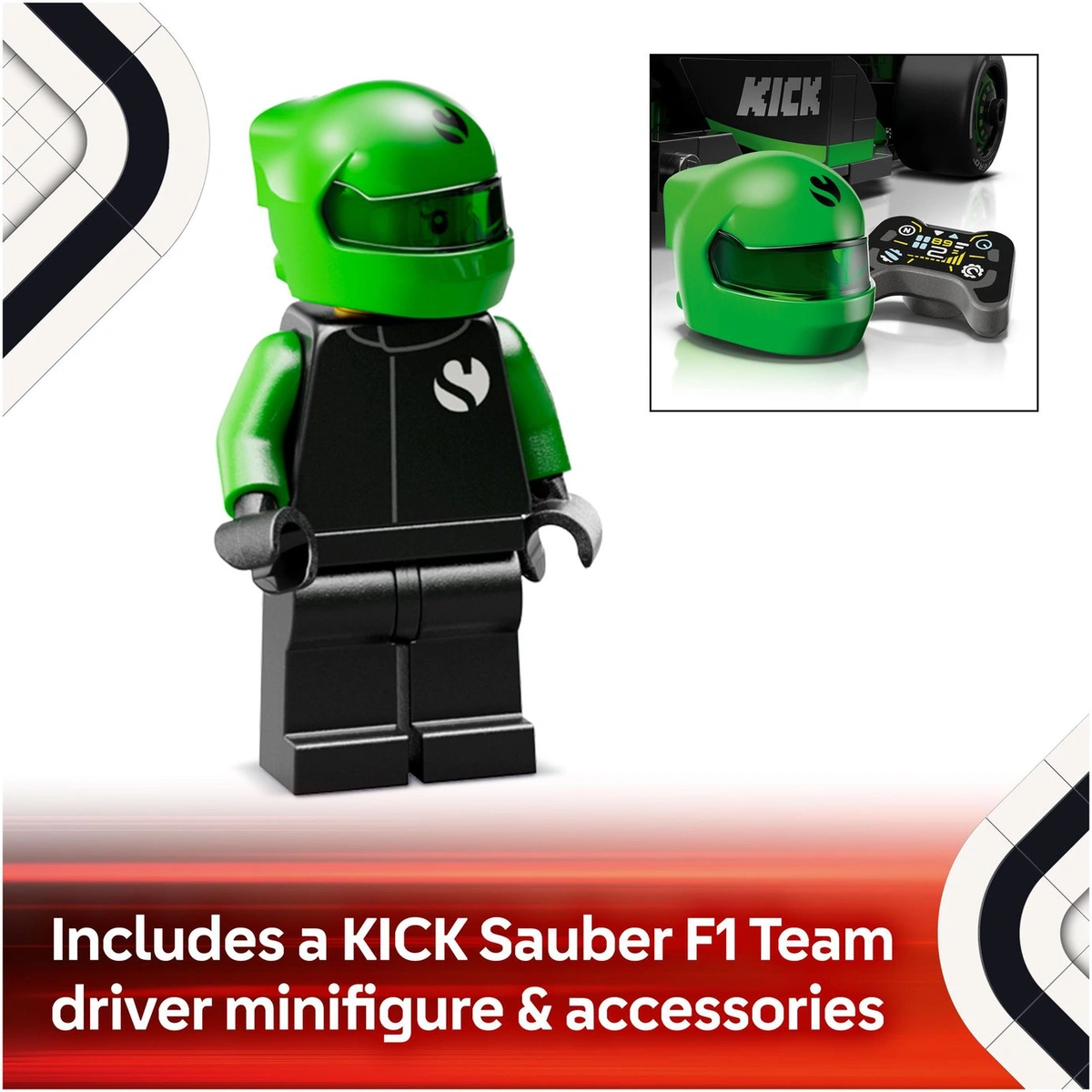 LEGO Speed Champions KICK Sauber F1 Team C44 Race Car 77247