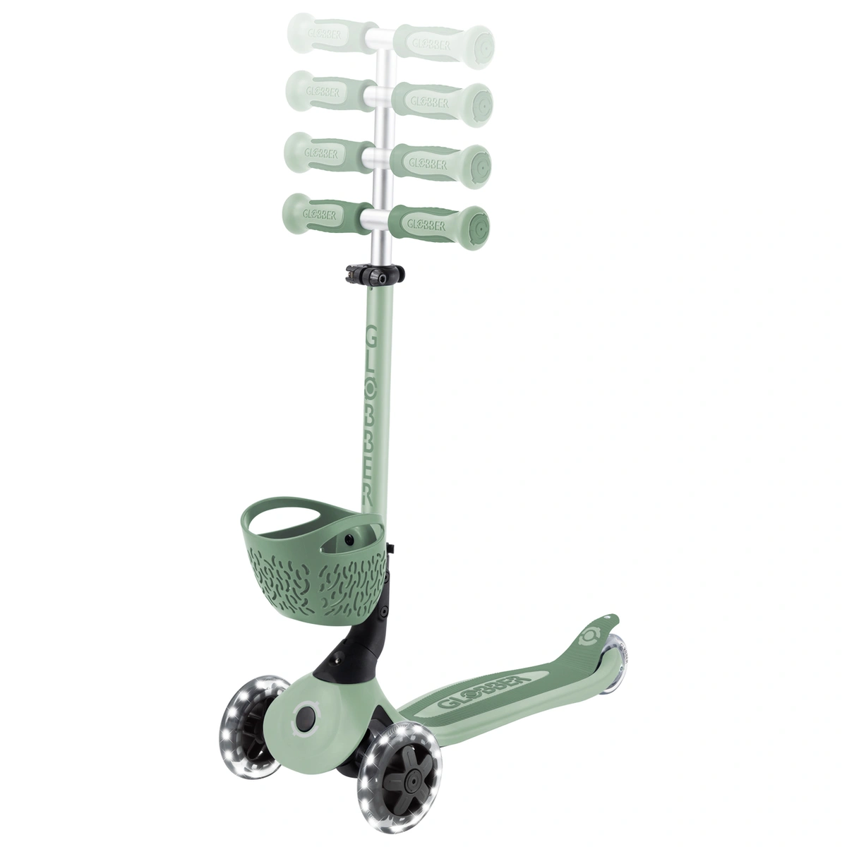 Globber Go Up Baby 360 Lights 3 Wheel Scooter – Sage