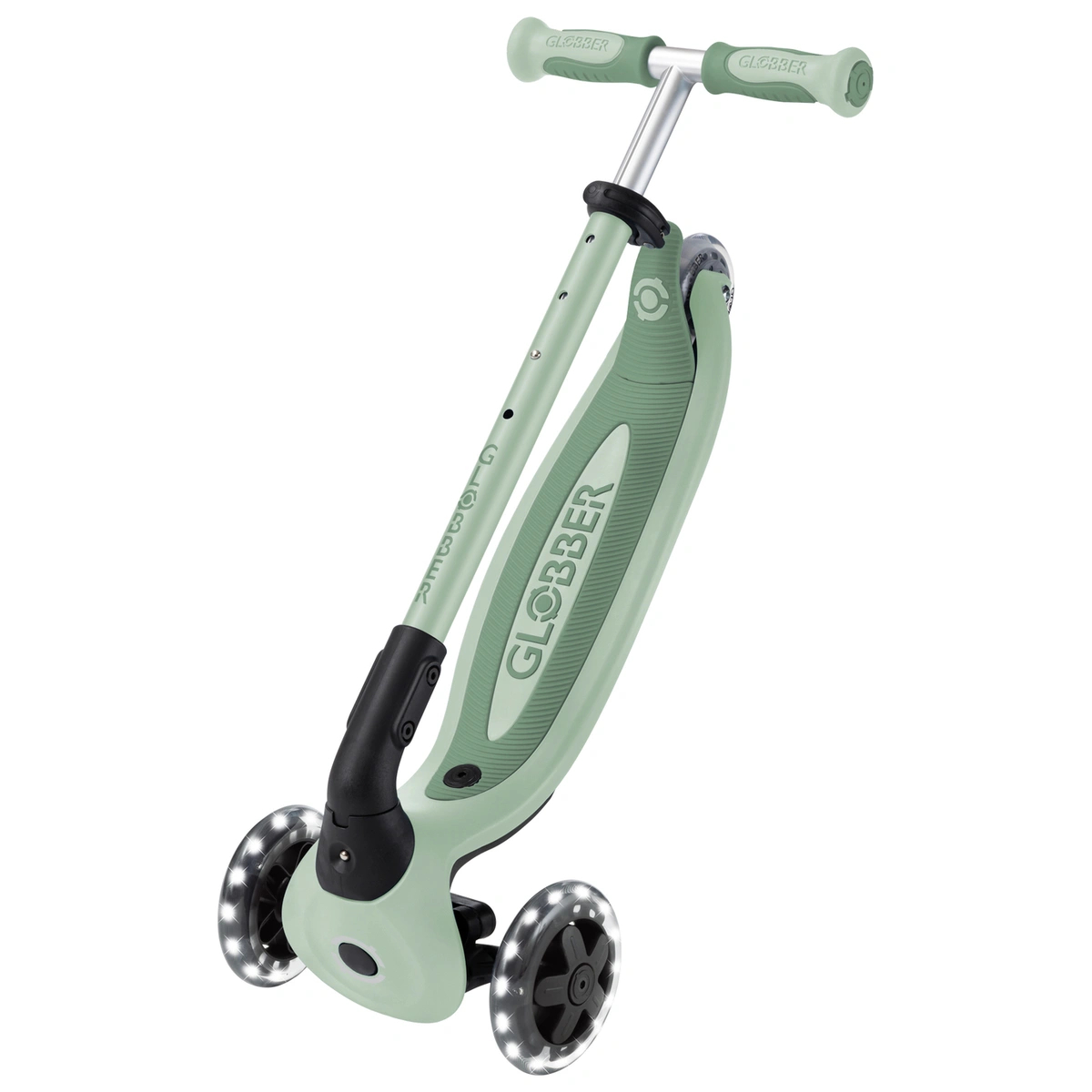 Globber Go Up Baby 360 Lights 3 Wheel Scooter – Sage