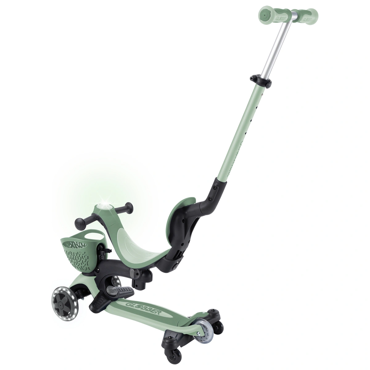 Globber Go Up Baby 360 Lights 3 Wheel Scooter – Sage