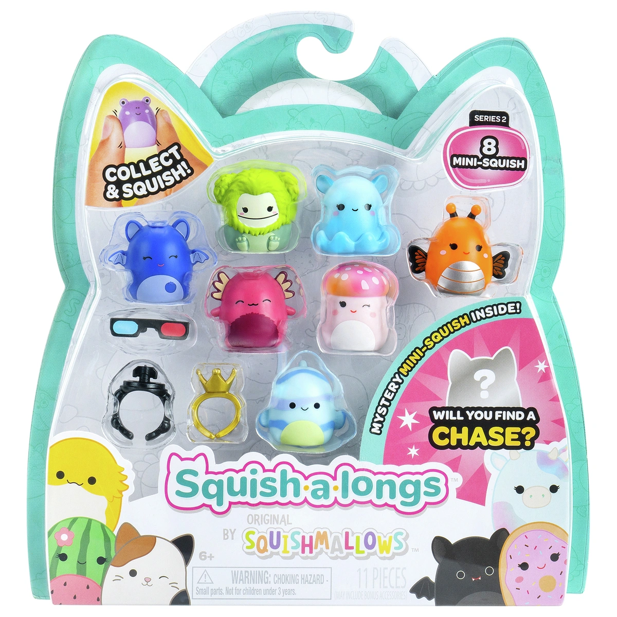 Squish-a-longs Style 2 Plush-Pack of 8