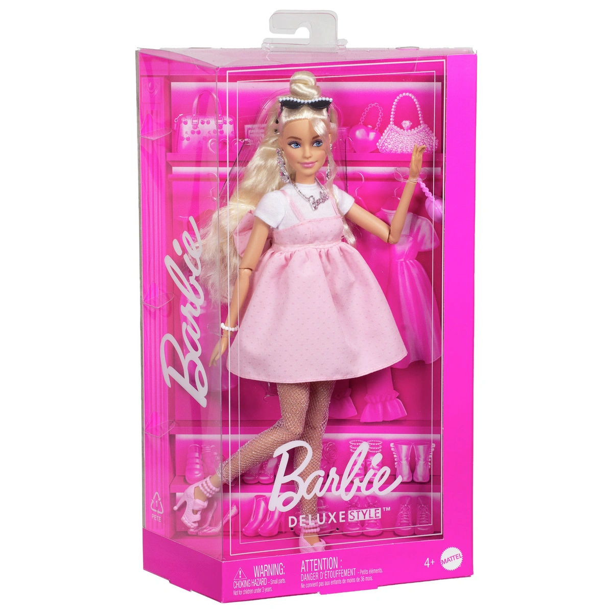 Barbie Deluxe Style Doll in Pastel Pink Dress with Bow -32cm