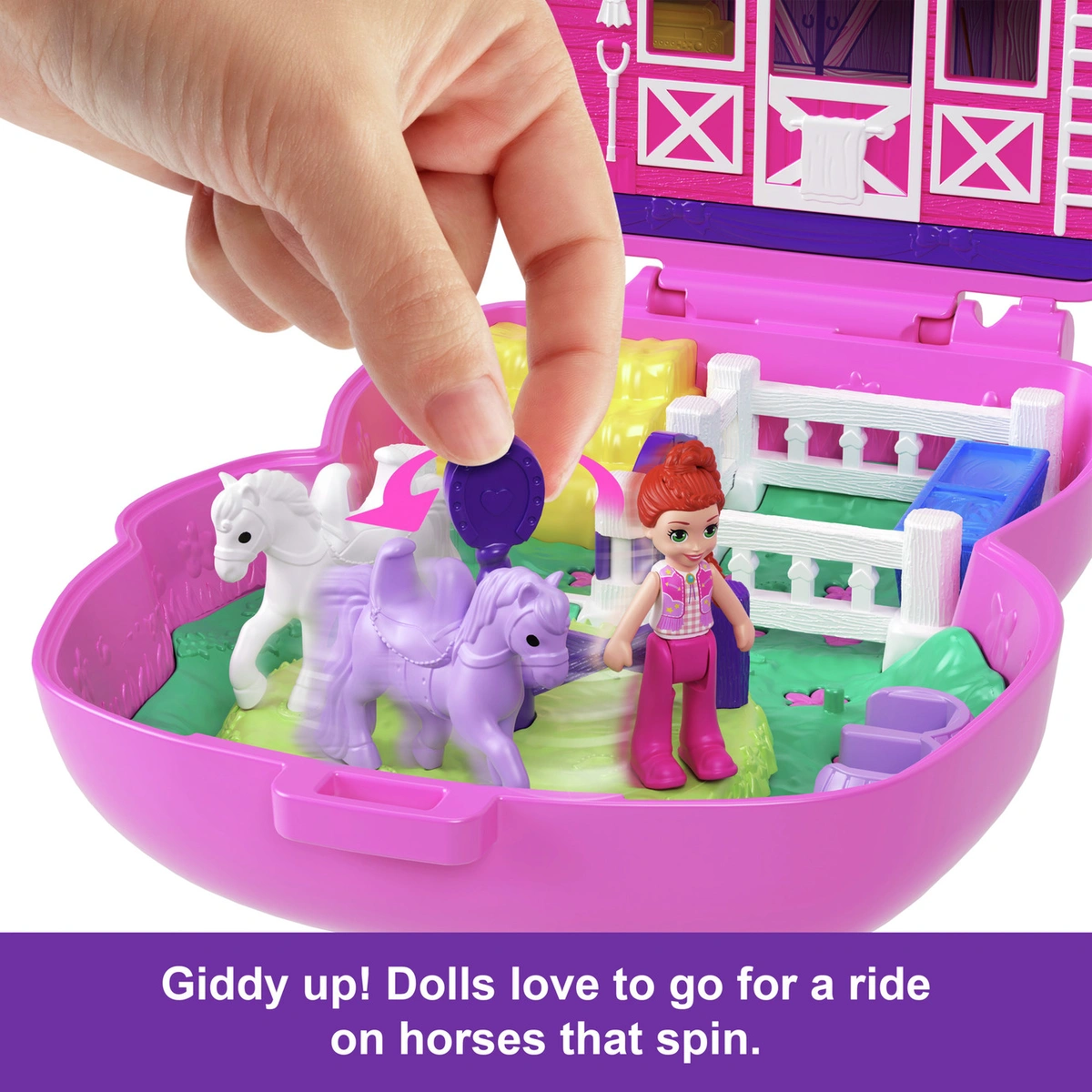 Polly Pocket Rodeo Compact playset with Dolls & Accessories