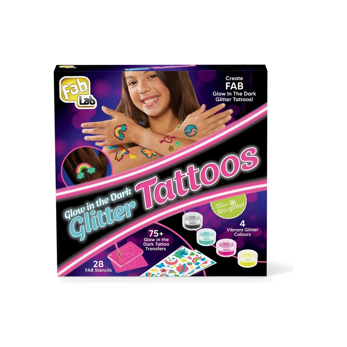 FabLab Glow in the Dark Glitter Tattoos