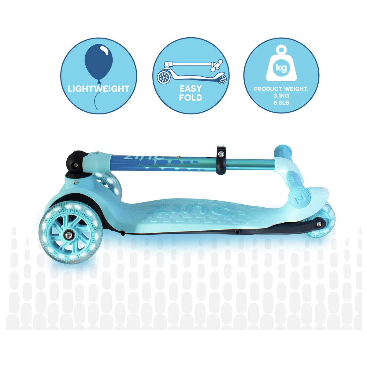 Zinc Flyte Kids Foldable 3 Wheel Scooter - Blue