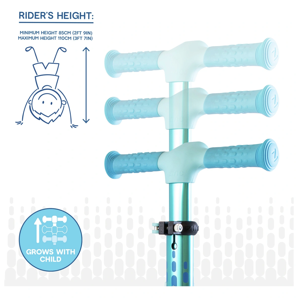 Zinc Flyte Kids Foldable 3 Wheel Scooter - Blue