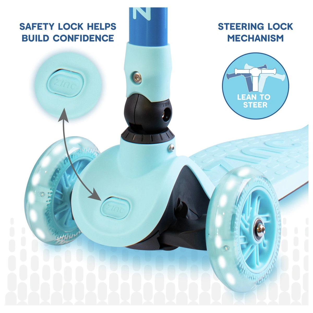 Zinc Flyte Kids Foldable 3 Wheel Scooter - Blue