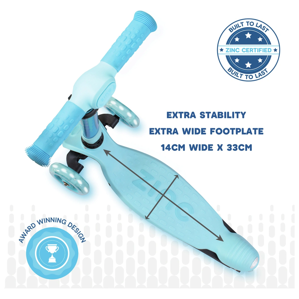 Zinc Flyte Kids Foldable 3 Wheel Scooter - Blue