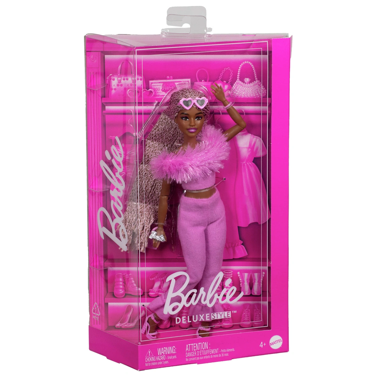 Barbie Deluxe Style Doll  Pink Jumpsuit & Braided Hair -32cm