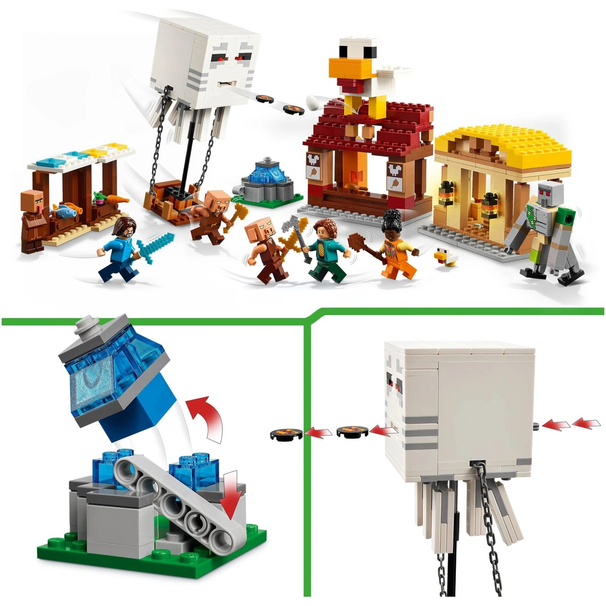 LEGO Minecraft The Ghast Balloon Village Attack Toy 21273