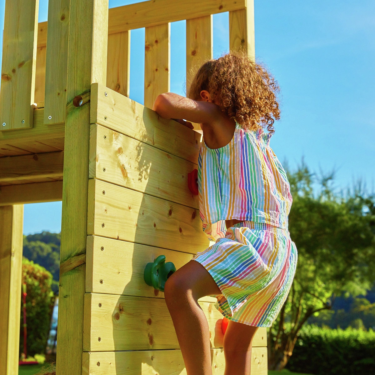 TP Skywood Wooden Climbing Frame and Slide