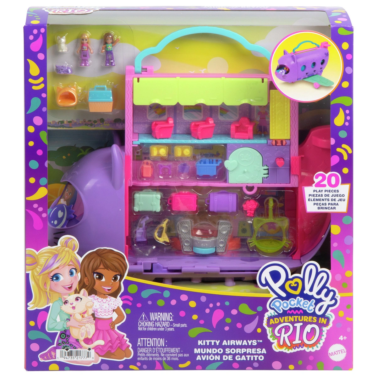 Polly Pocket Kitty Airways Playset Mini Doll Playsets