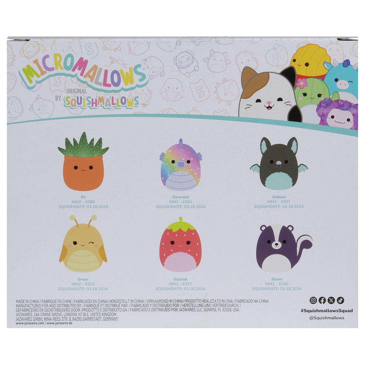 Micromallows Squishmallows Micro Plush-Pack of 6