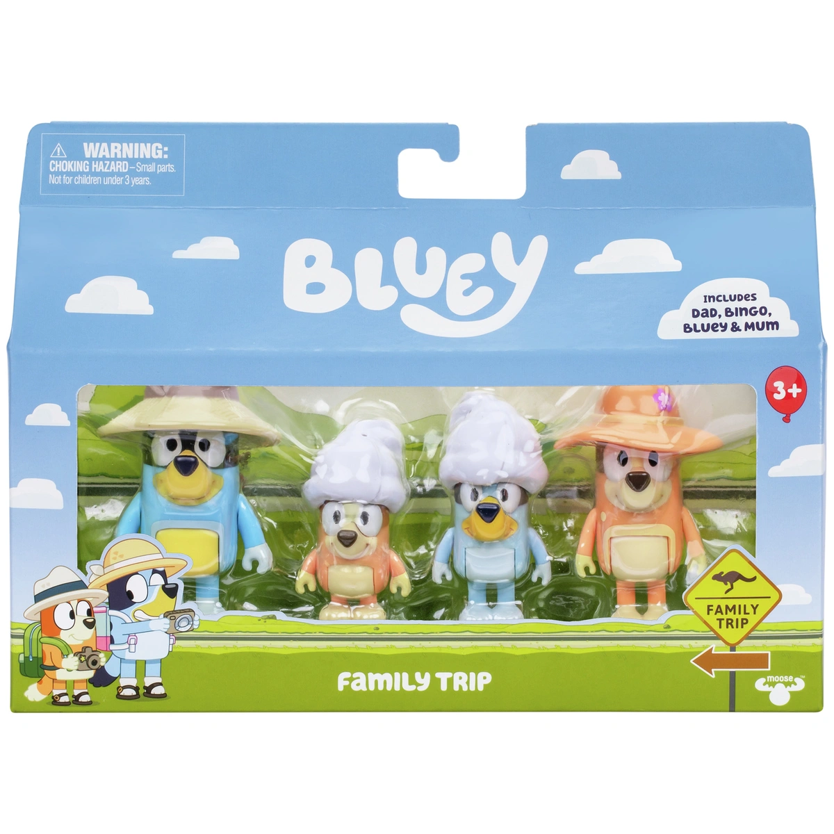 Bluey Holiday Figure 4 Pack Family Trip