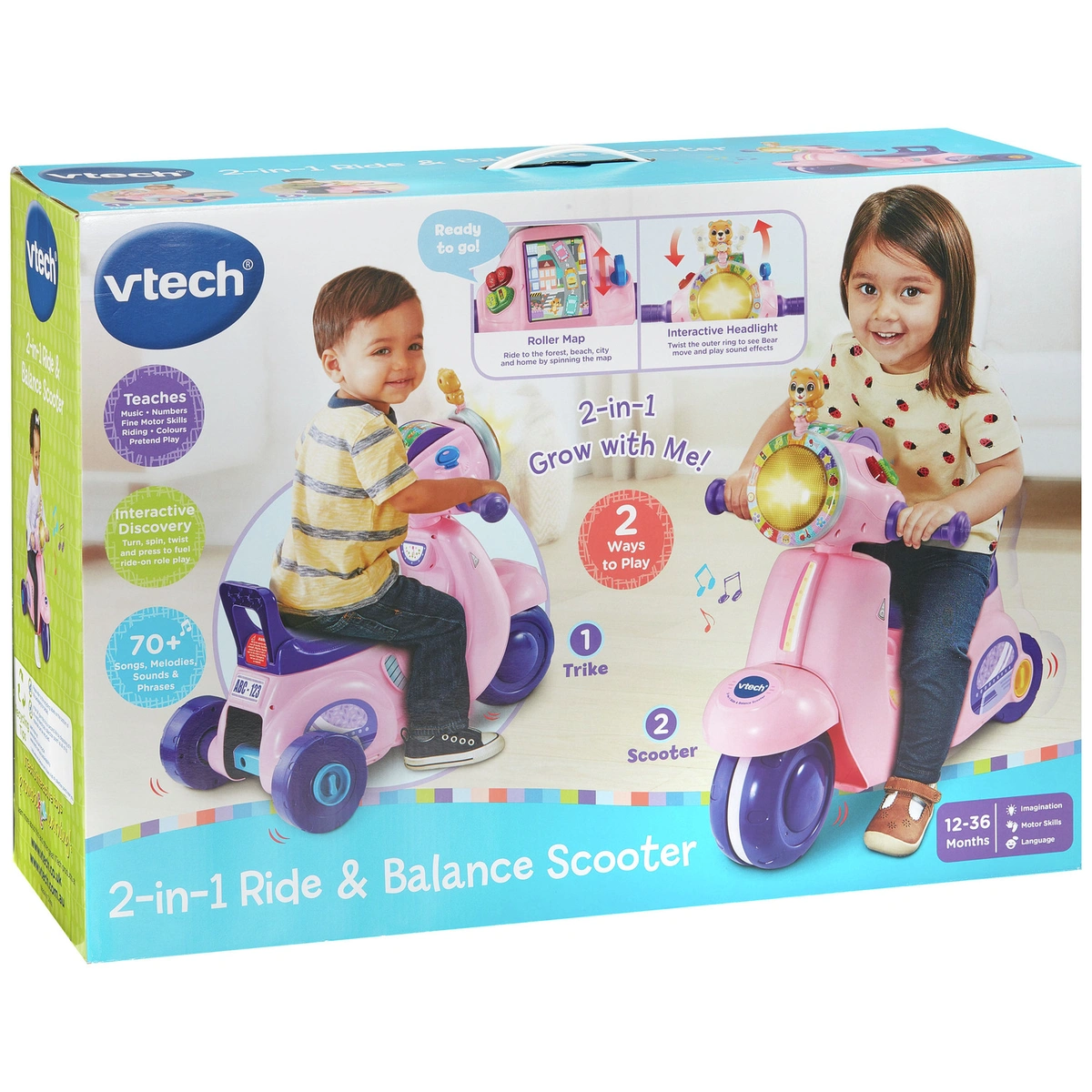 Vtech 2-in-1 Ride & Balance Scooter Pink