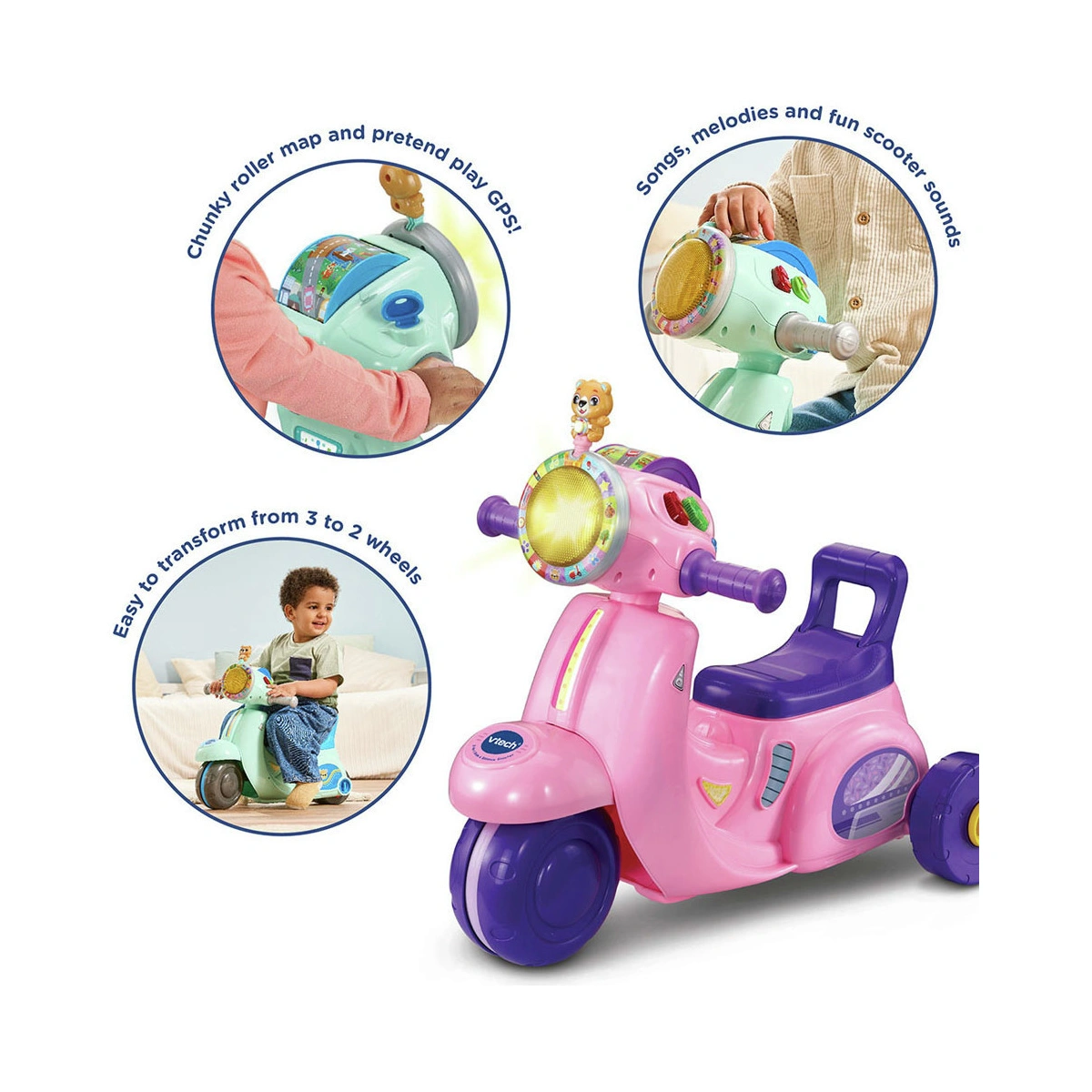 Vtech 2-in-1 Ride & Balance Scooter Pink