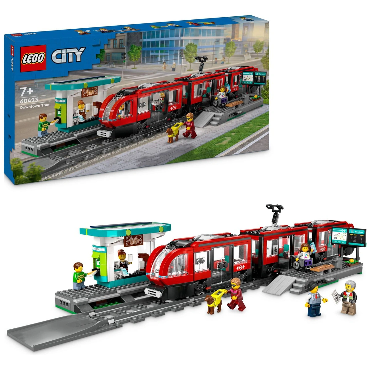LEGO City Downtown Tram and Station Toy Set 60423
