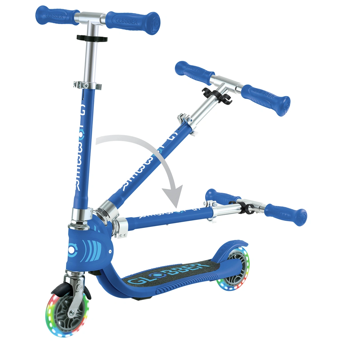 Globber Flow Kids Foldable 2 Wheel Scooter - Navy Blue