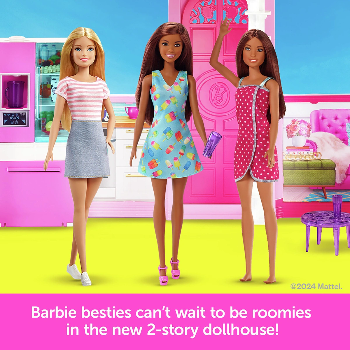 Barbie Estate Dolls House and 3 Dolls