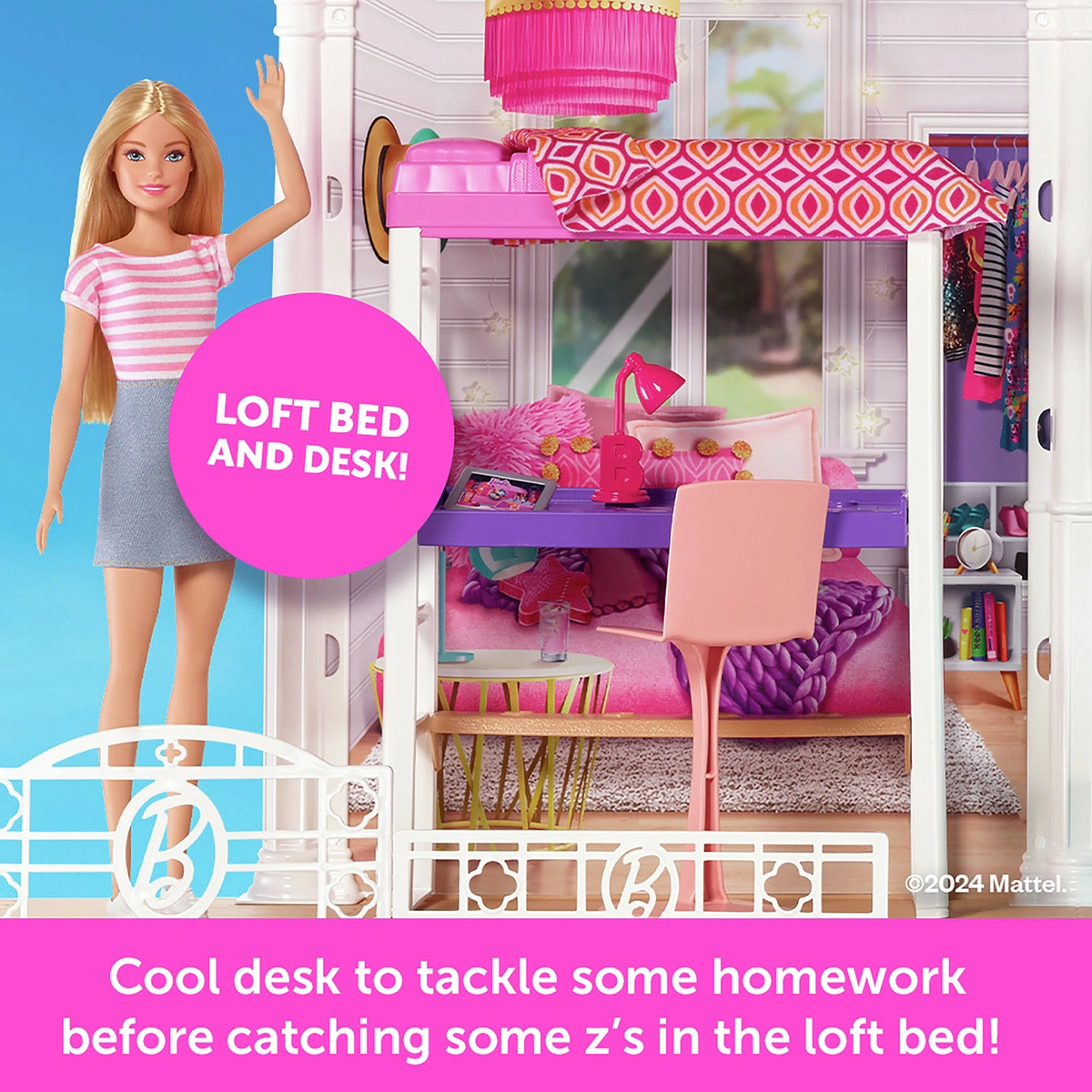 Barbie Estate Dolls House and 3 Dolls