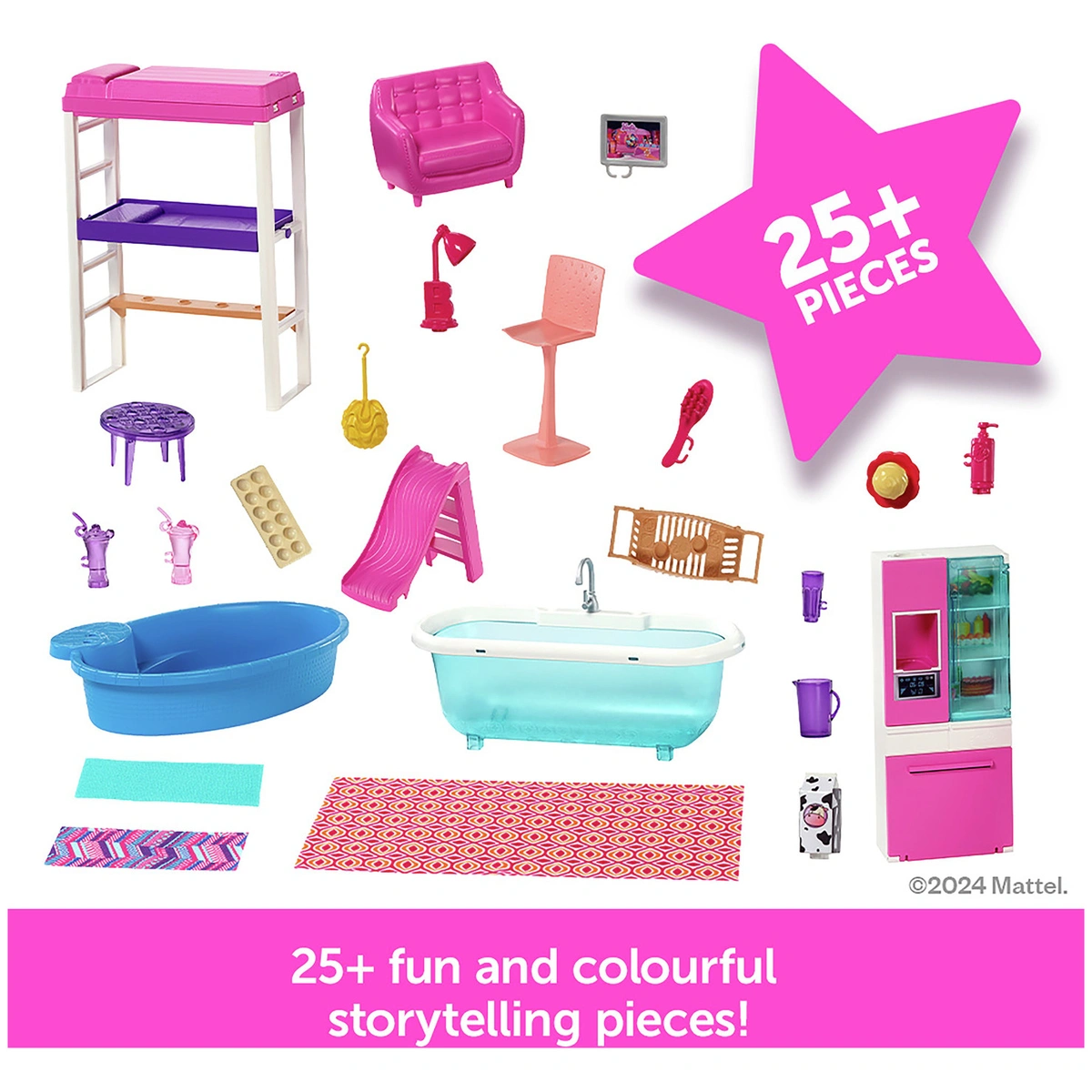 Barbie Estate Dolls House and 3 Dolls