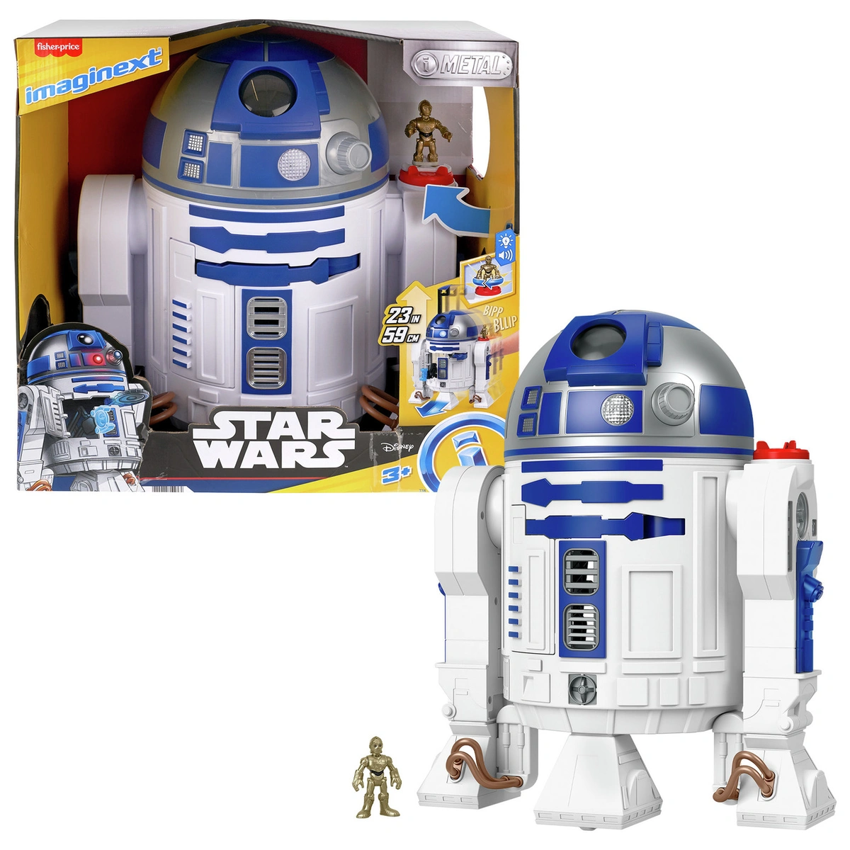 Imaginext Star Wars R2-D2 Lights Sounds & C-3Po DiecastToy