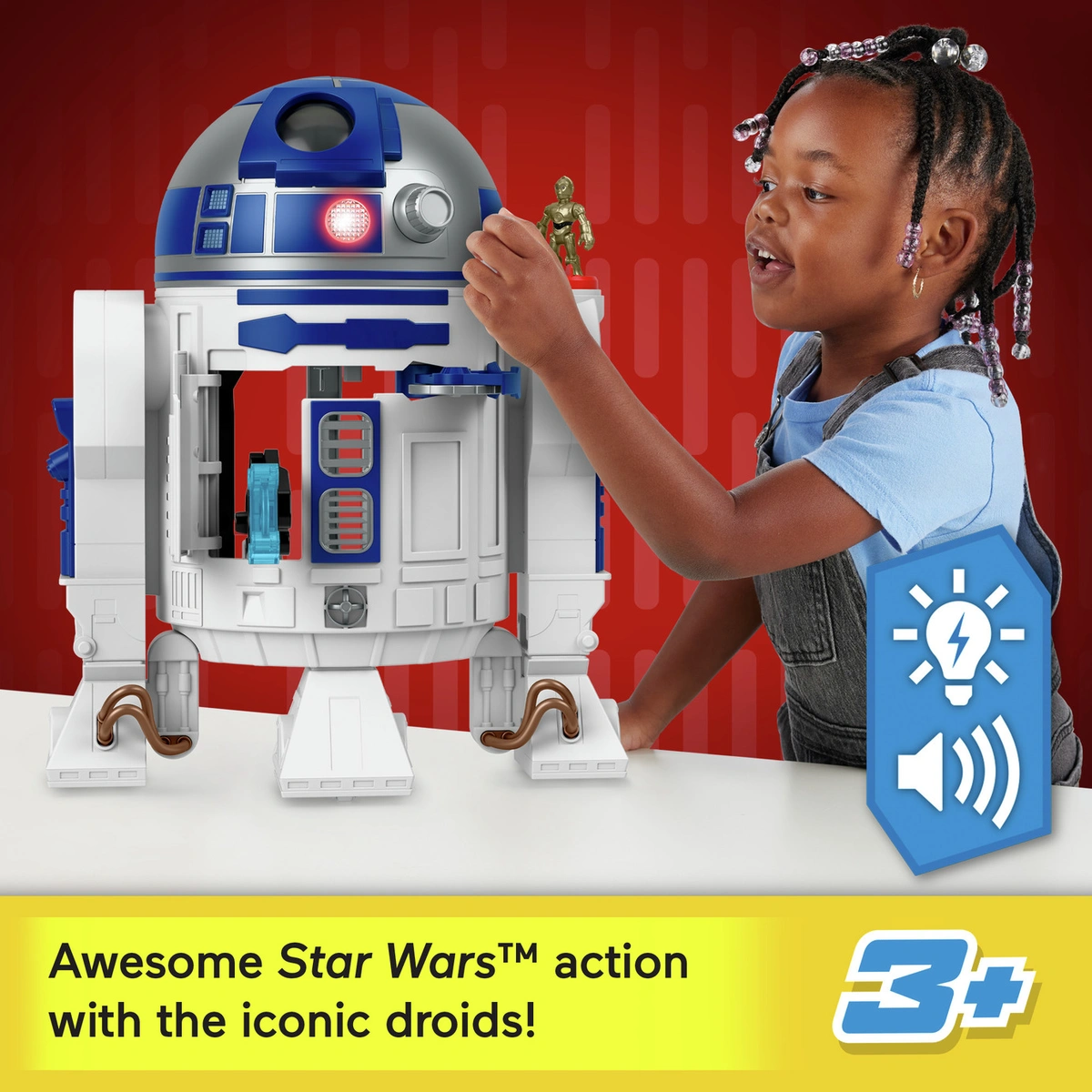 Imaginext Star Wars R2-D2 Lights Sounds & C-3Po DiecastToy