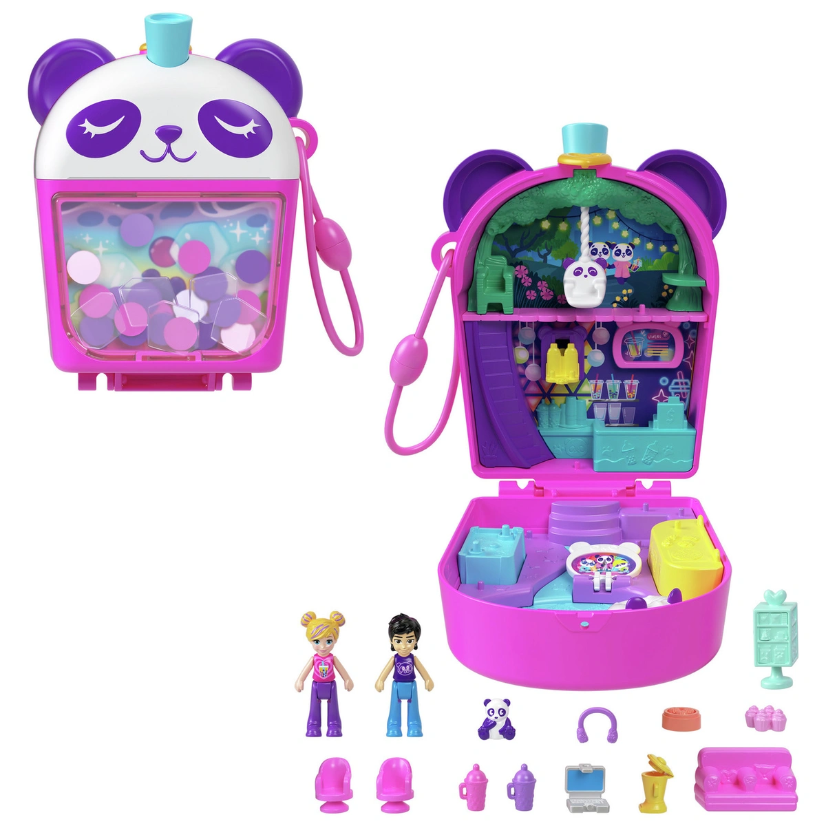Polly Pocket Bubble Tea Panda Compact Doll Playsets