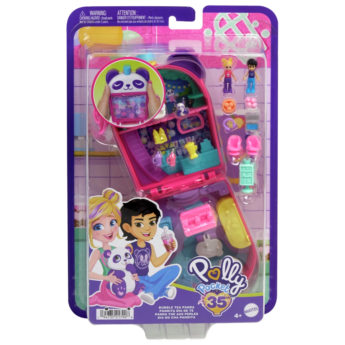 Polly Pocket Bubble Tea Panda Compact Doll Playsets