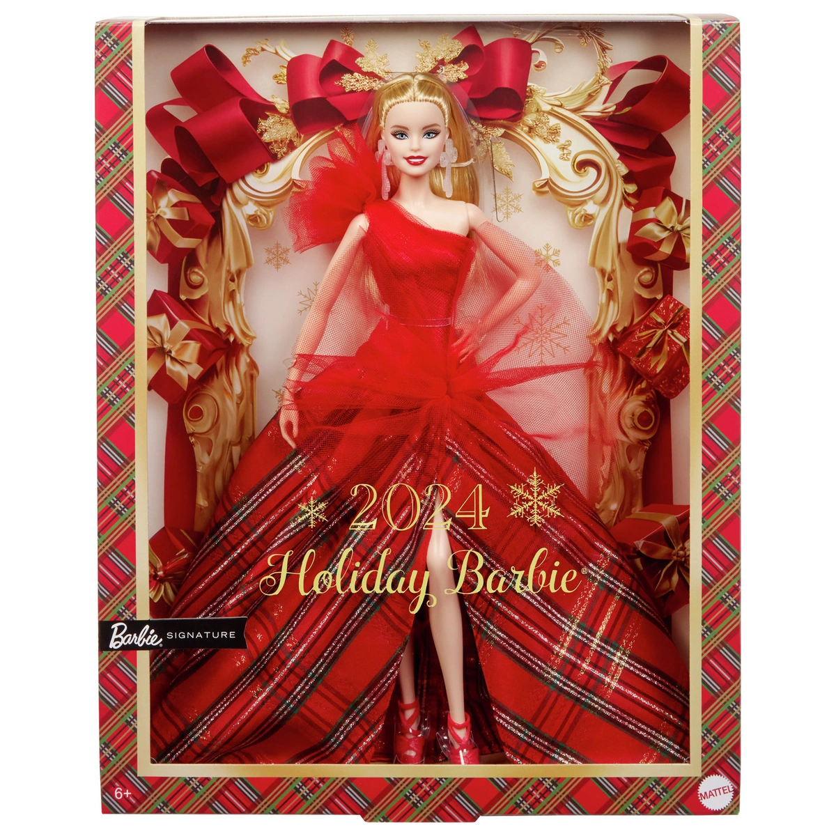 2024 Signature Barbie Doll with Seasonal Plaid Gown - 33cm