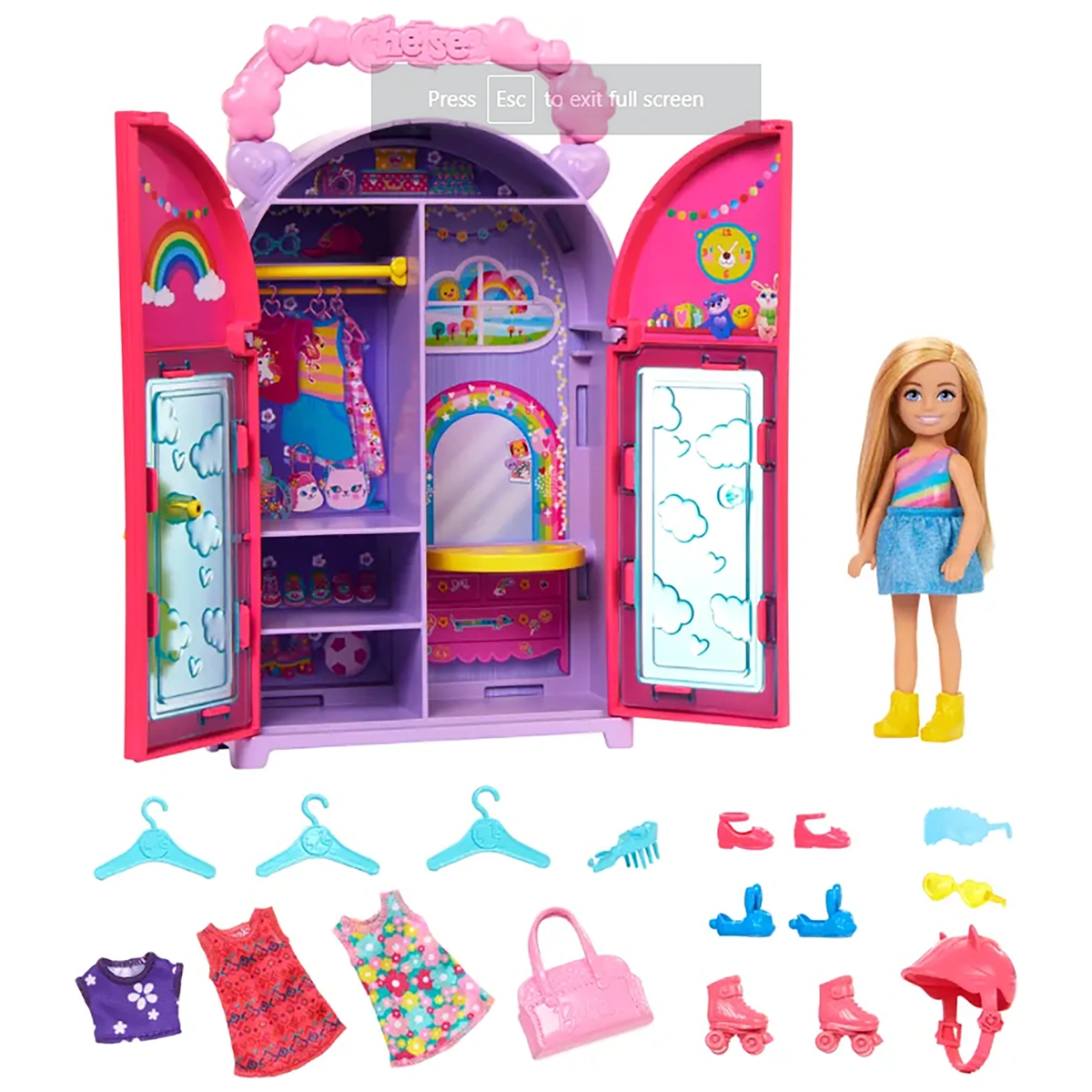 Barbie Chelsea Doll & Closet Playset, Clothes & Accessories