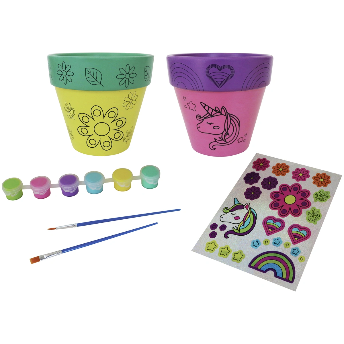 Chad Valley Be U Paint & Create Plant Pots-Set of 2