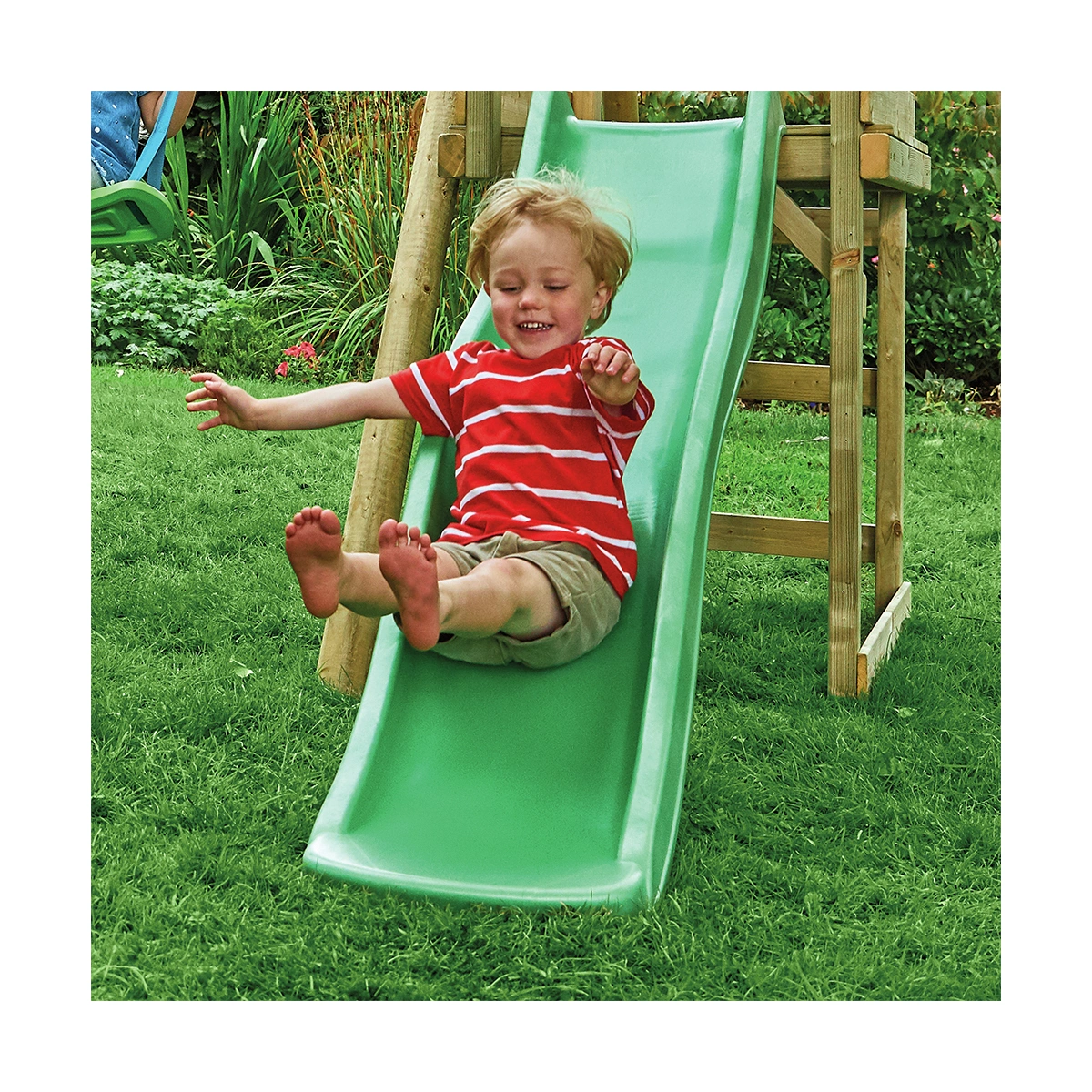 TP Robin Wooden Kids Swing and 6ft Slide Multiplay