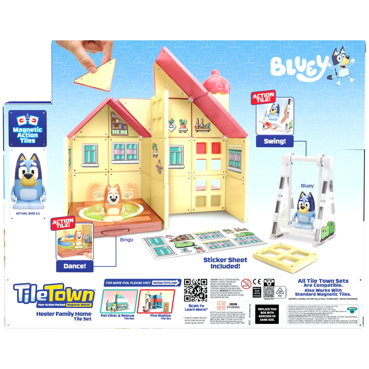 Tile Town Bluey Heeler Home Magnetic Tile Playset