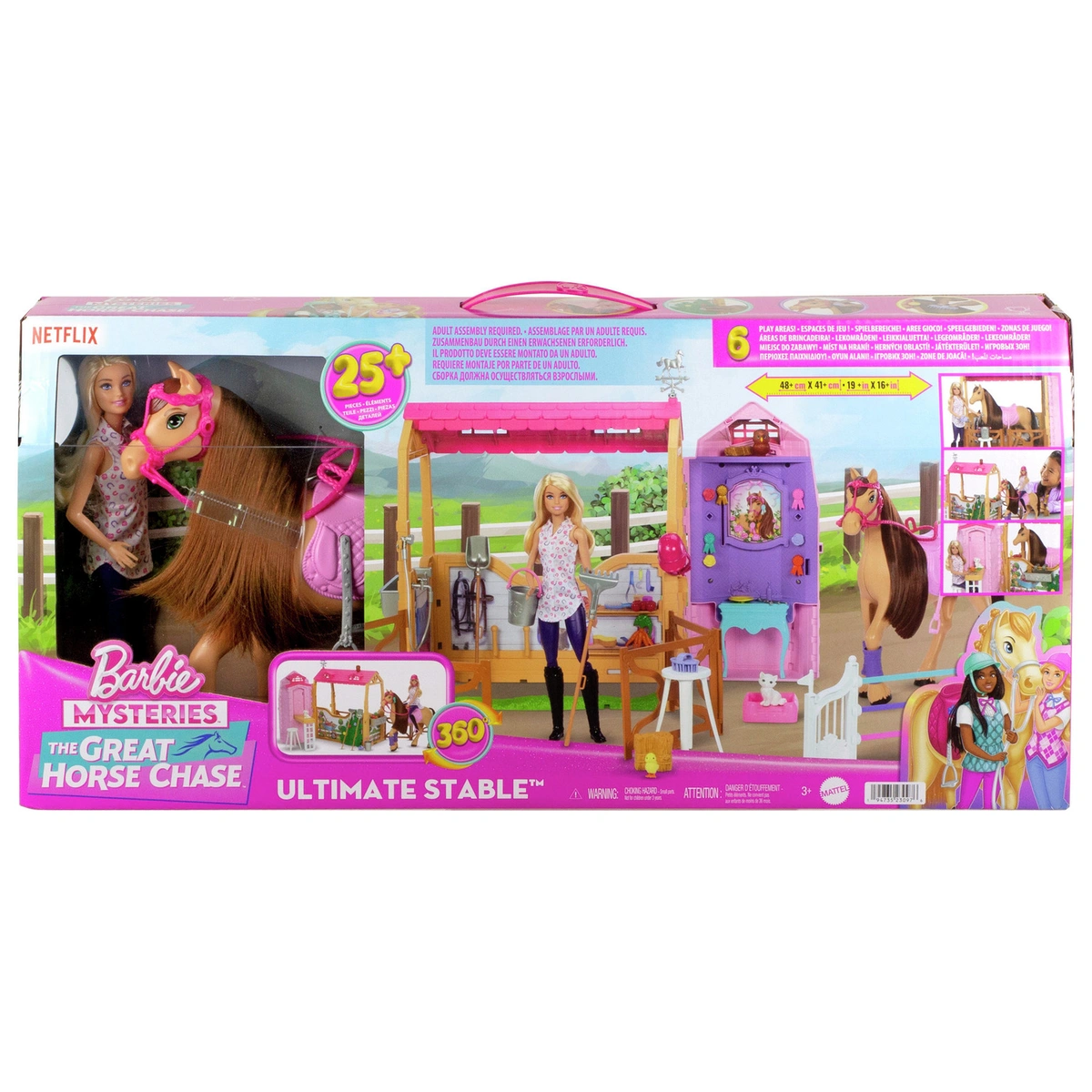 Barbie Mysteries: Stable Playset with Doll, Toy Horse & Accs