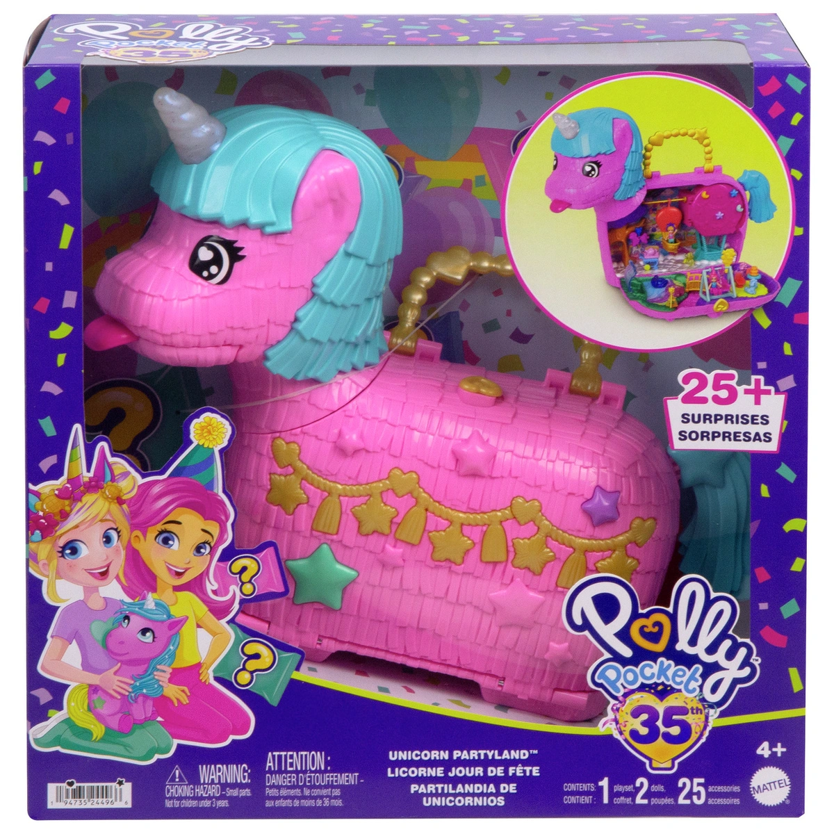 Polly Pocket Unicorn Partyland Playset & Doll Playset