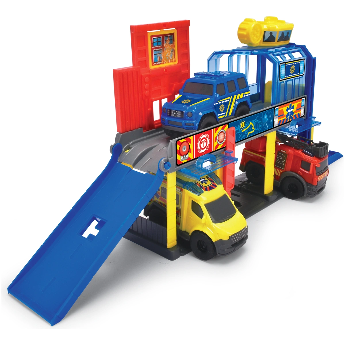 Dickie Micro Emergency Services Station and Vehicle Playset