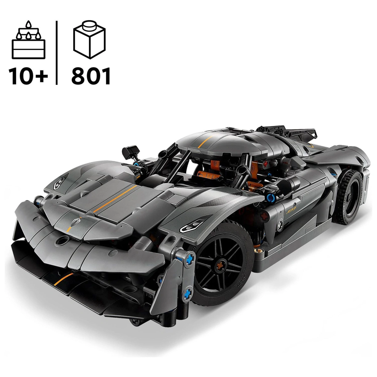 LEGO Technic Koenigsegg Jesko Absolut Grey Hypercar 42173